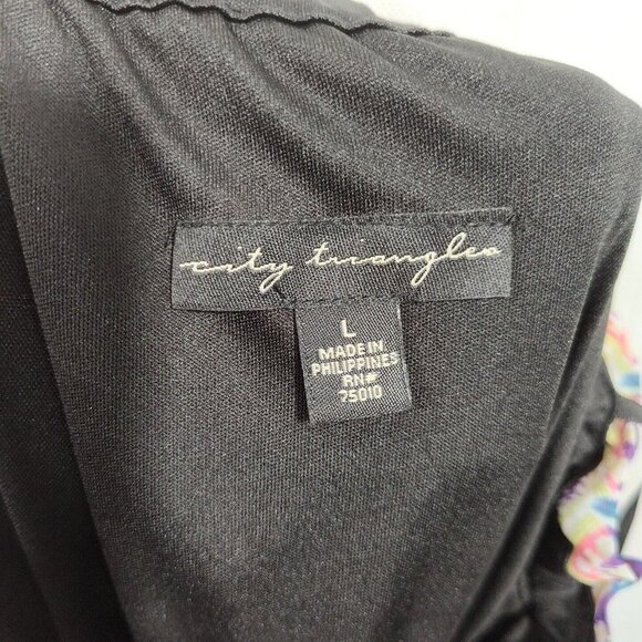 City Triangles Blouson Mini Dress Sundress Women Size L Colorful Teal Purple NEW - Picture 8 of 11